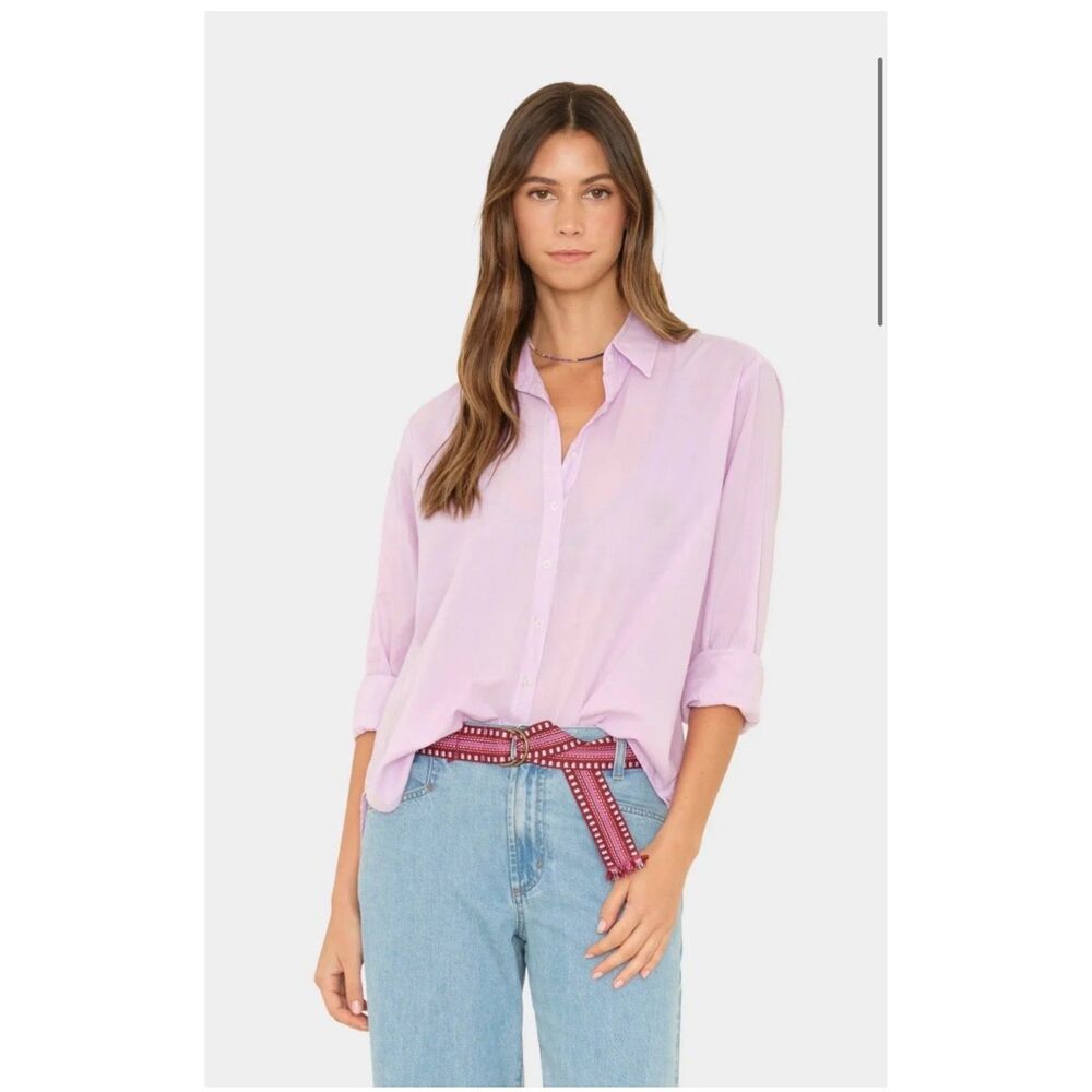 Xirena Beau Cotton Poplin Button Down Pink Shirt Woman's-Size M